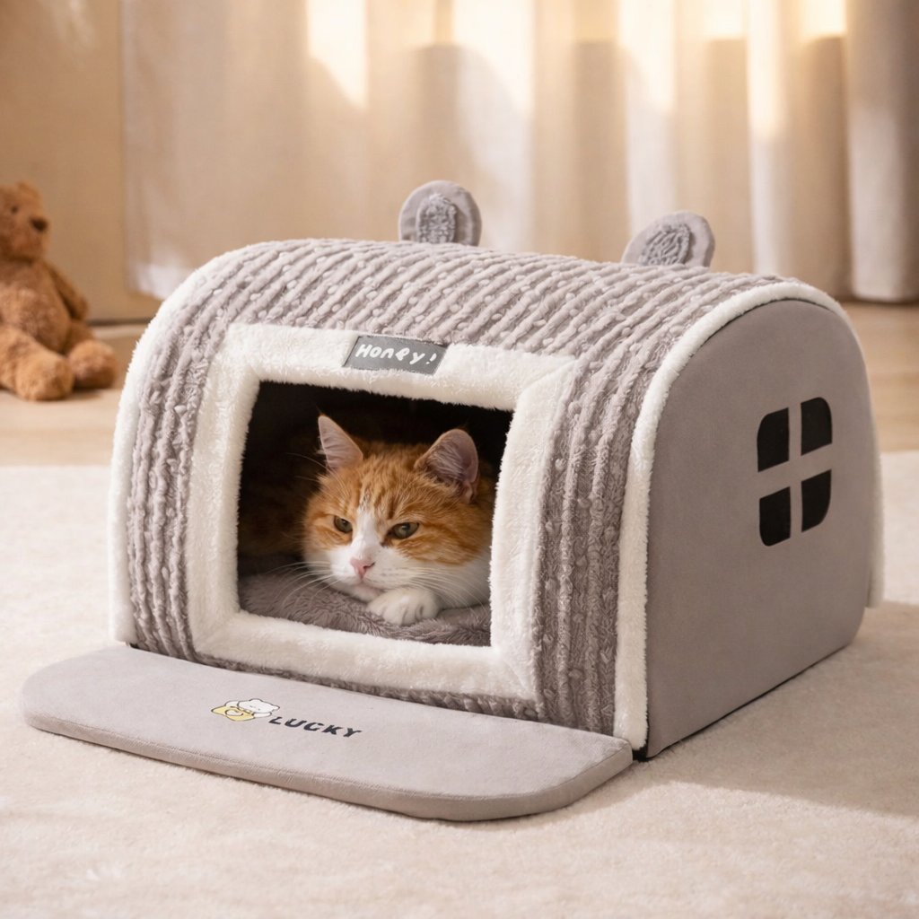 Plush Pet House Bed