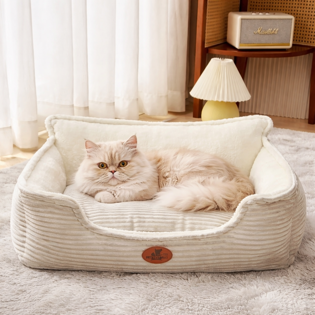 Luxury Corduroy Cat & Dog Bed