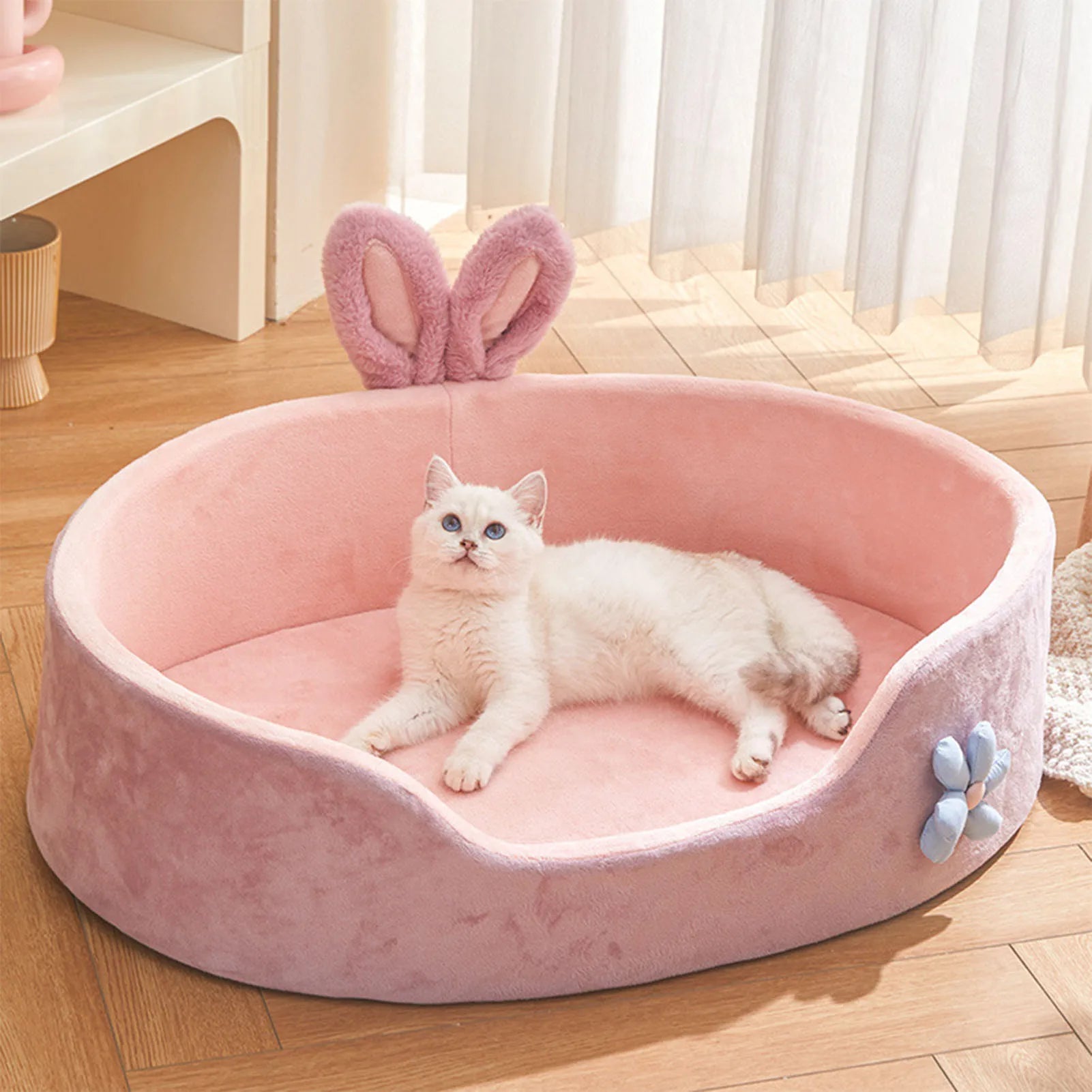 Pink Plush Pet Bed