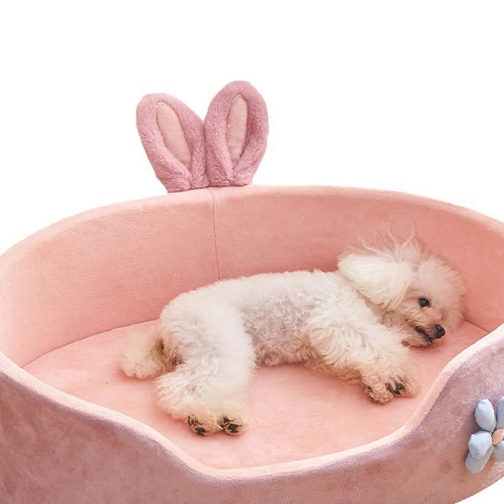 Pink Plush Pet Bed