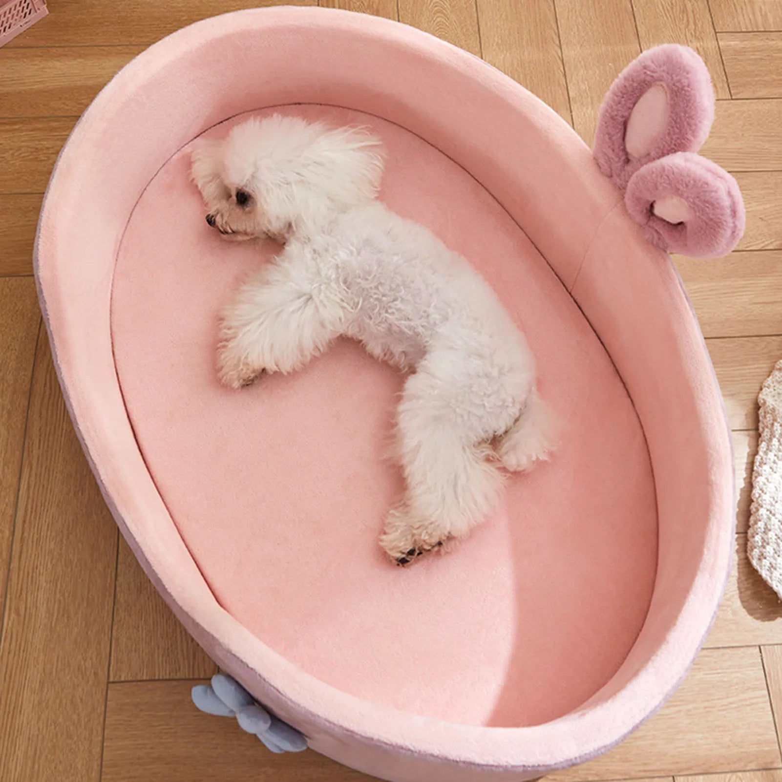 Pink Plush Pet Bed