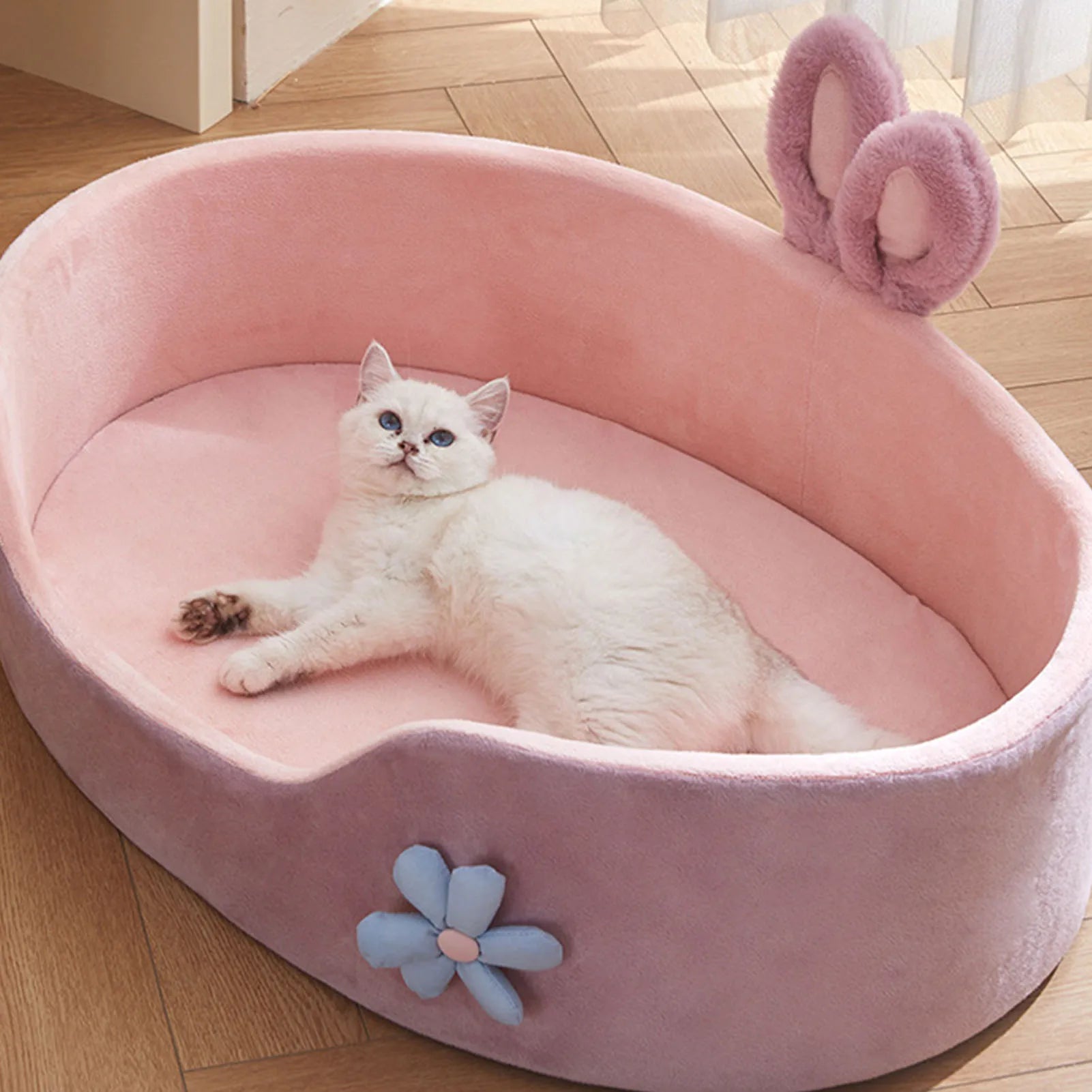 Pink Plush Pet Bed