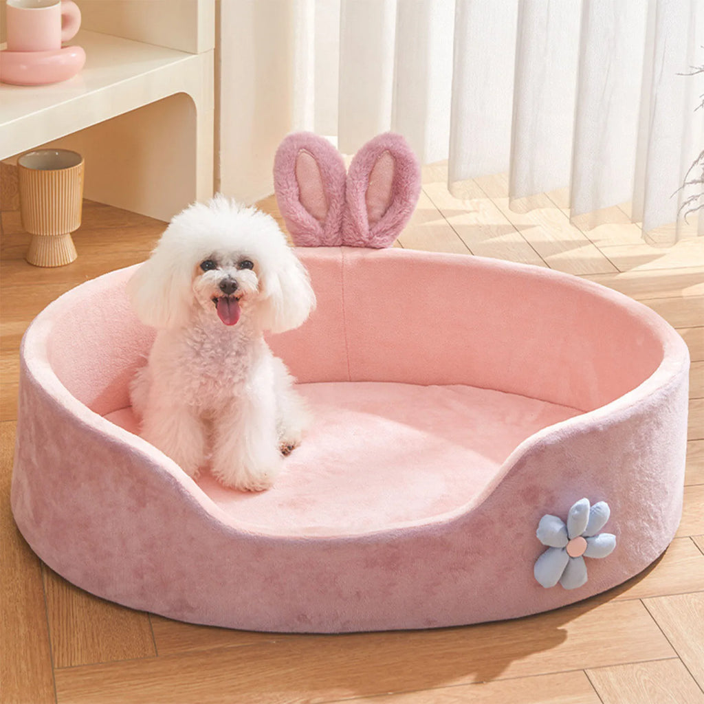 Pink Plush Pet Bed