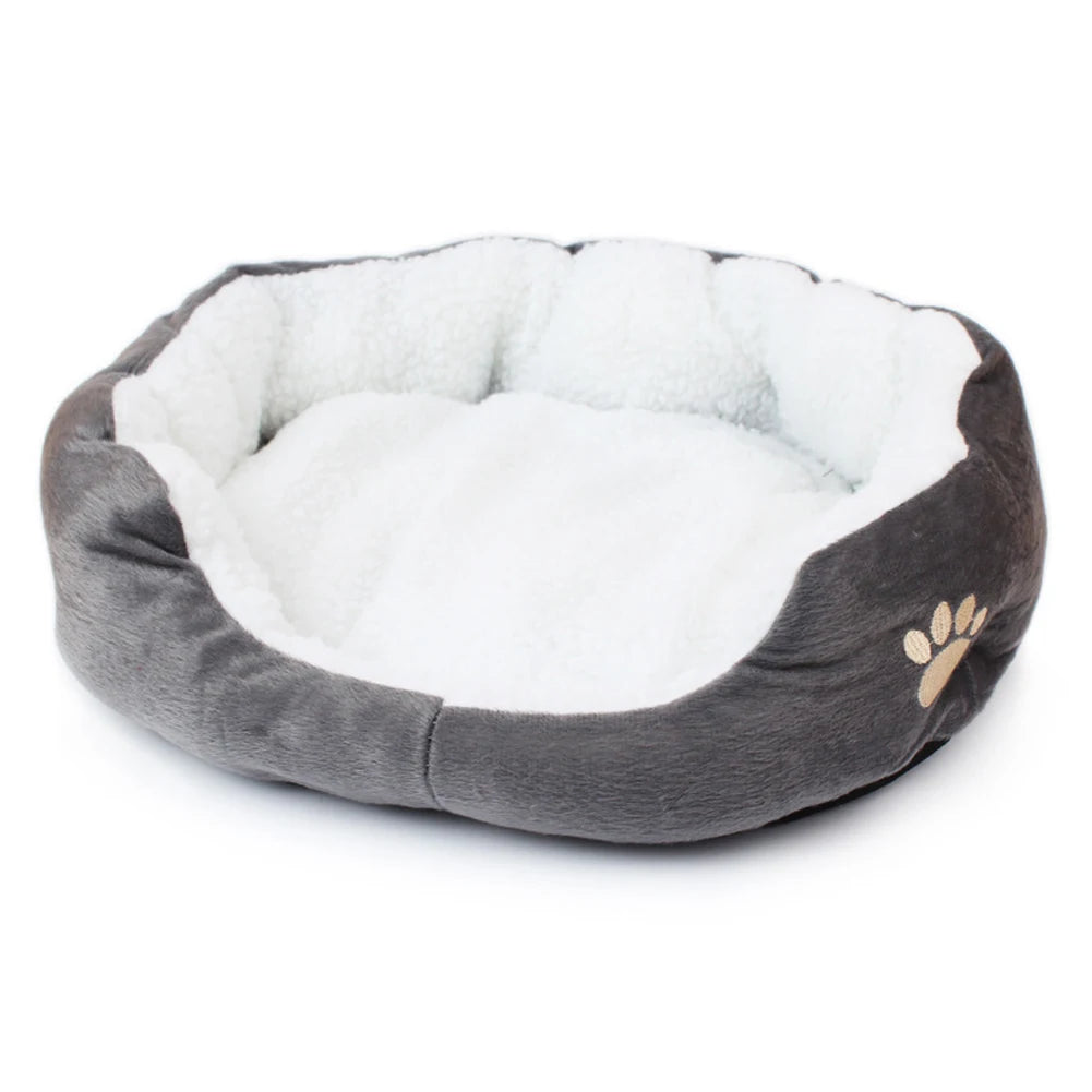 Lambswool Plush Dog Bed for Small Dogs