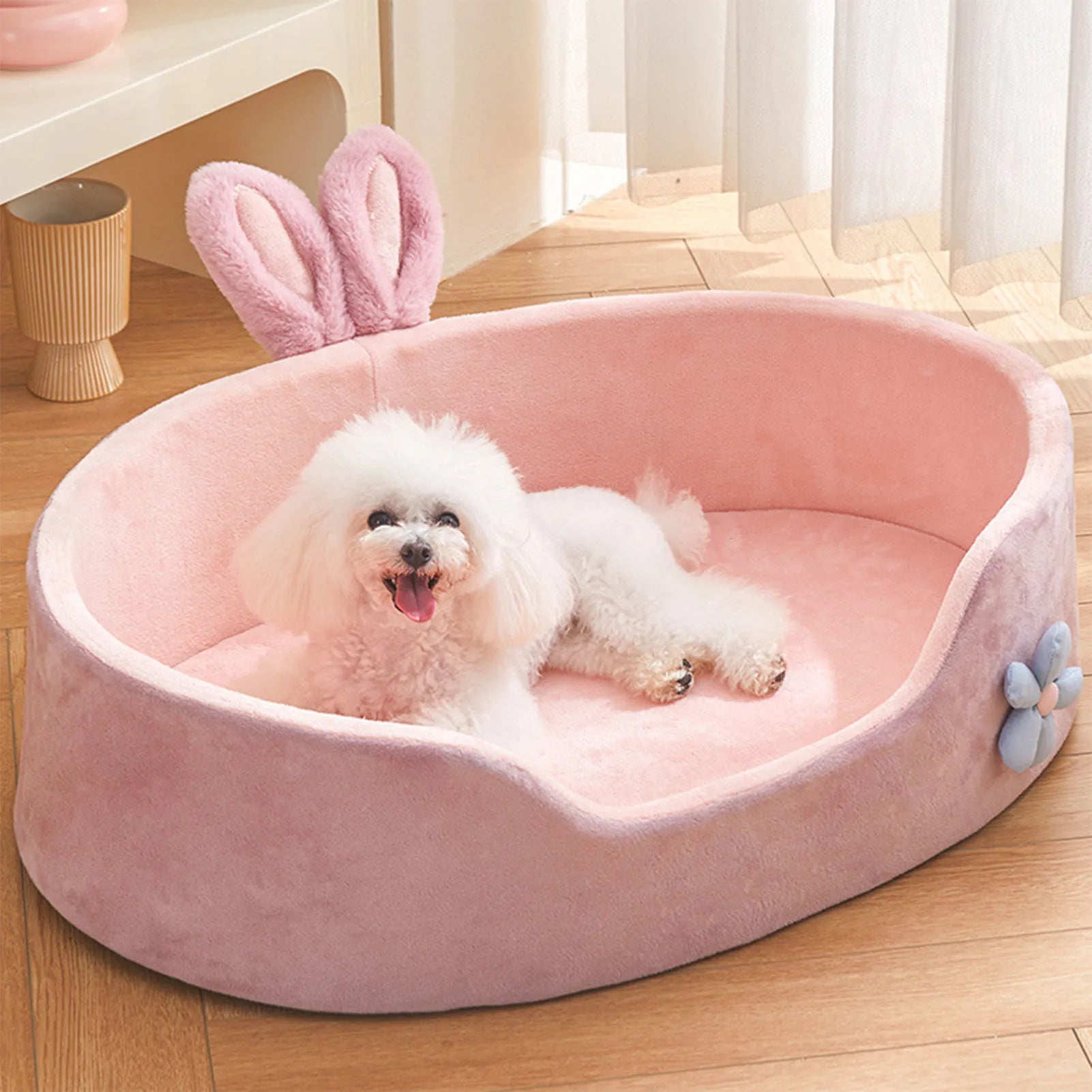Pink Plush Pet Bed